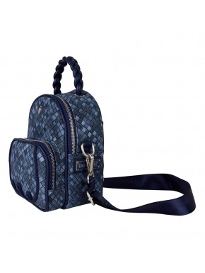 Mochila mini conversível denim Loungefly