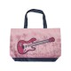 Sac en toile Guitar de Disney et Loungefly, rose avec guitare.