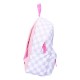 Mochila Hello Kitty con diseño de cuadros y detalles rosados