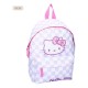 Mochila Hello Kitty con diseño de cuadros y detalles rosados
