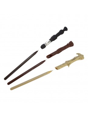 Pack de 3 bolígrafos Harry Potter con diseño de varitas mágicas