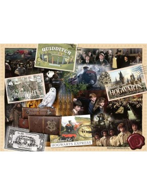 Puzzle Harry Potter de 300 piezas mostrando escenas de Hogwarts