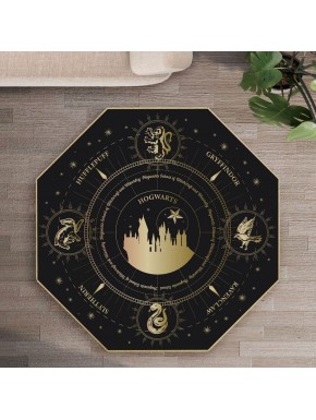 Felpudo Harry Potter 100x100 cm con emblemas de Hogwarts