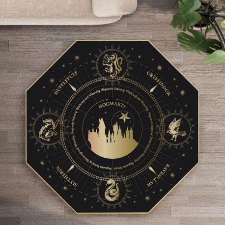 Felpudo Harry Potter 100x100 cm con emblemas de Hogwarts