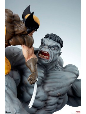 Estatua de Grey Hulk y Wolverine de 58 cm