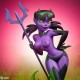 Estatua Devil Girl en morado y verde de 30 cm