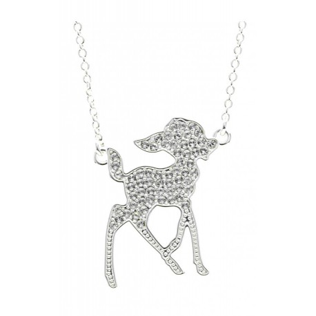 Colgante oro blanco y cristal Bambi Disney