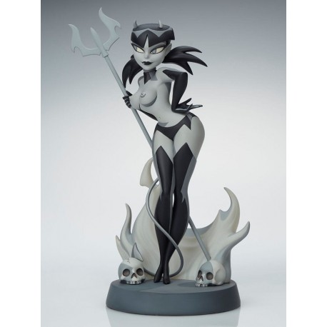 Estatua Devil Girl en blanco y negro de 30 cm