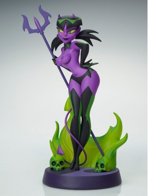 Estatua Devil Girl en morado y verde de 30 cm