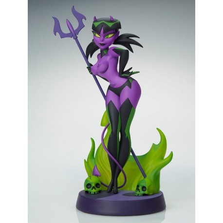 Estatua Devil Girl en morado y verde de 30 cm