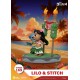 Diorama de Lilo e Stitch com placa Aloha