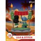 Diorama de Lilo e Stitch com placa Aloha