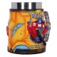 Jarro de Transformers con personajes en relieve, pintado a mano
