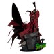 Estátua de Spawn por Greg Capullo com capa vermelha e correntes