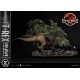 Estatua T-Rex atacando coche en Jurassic World