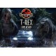 Estatua T-Rex atacando coche en Jurassic World