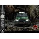 Estatua T-Rex atacando coche en Jurassic World