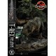 Estatua T-Rex atacando coche en Jurassic World