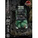 Estatua T-Rex atacando coche en Jurassic World