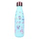 Botella azul de acero inoxidable con personajes de Lilo & Stitch
