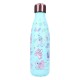 Botella azul de acero inoxidable con personajes de Lilo & Stitch