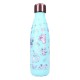 Botella azul de acero inoxidable con personajes de Lilo & Stitch