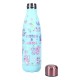 Botella azul de acero inoxidable con personajes de Lilo & Stitch