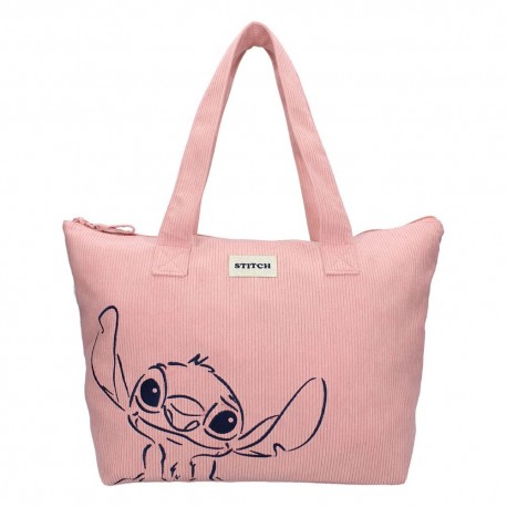 Bolsa de cor pêssego com design de Stitch