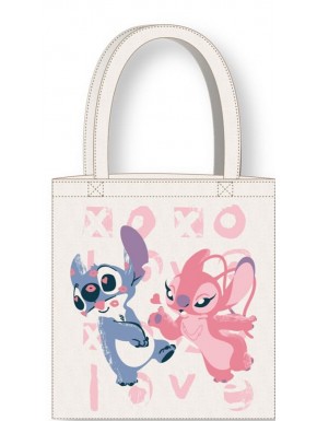Bolsa Disney com Stitch e Angel em cor pastel