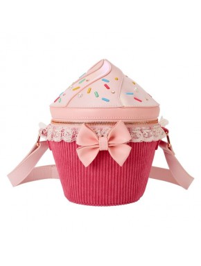 Bandolera Loungefly Cupcake en cuero PU rosa con lazo
