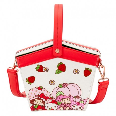 Bandolera Sanrio Strawberry Shortcake con diseño de fresas y personajes