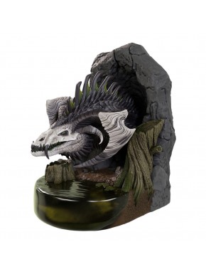 Soportalibros Dragón Negro Dungeons & Dragons de poliresina, pintado a mano.