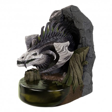 Soportalibros Dragón Negro Dungeons & Dragons de poliresina, pintado a mano.