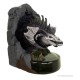 Soportalibros Dragón Negro Dungeons & Dragons de poliresina, pintado a mano.