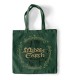 Bolso verde Middle Earth con logo y escritura élfica
