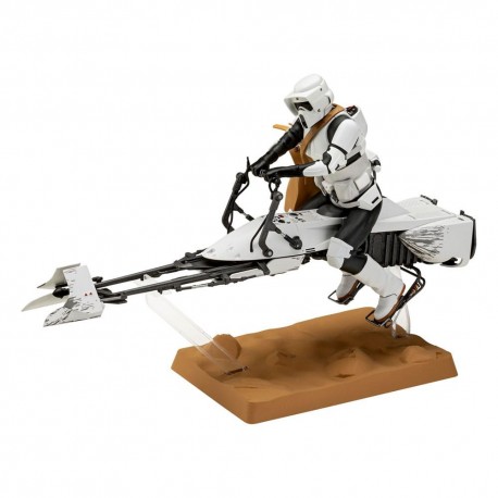 Maqueta Star Wars Speeder Bike 1/12 con Scout Trooper