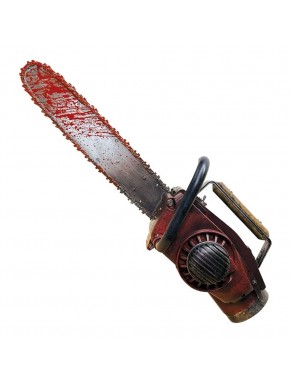 Réplica de motosierra de Ash de Army of Darkness con detalles de sangre