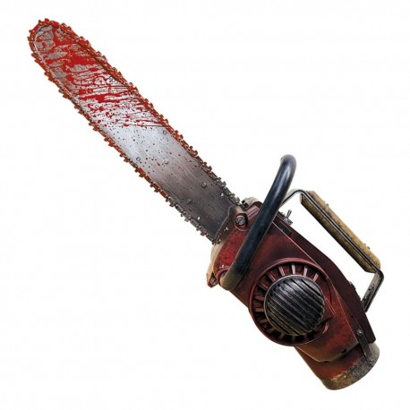 Réplica de motosierra de Ash de Army of Darkness con detalles de sangre