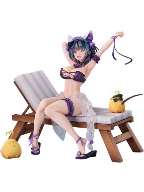 Estatua Cheshire Azur Lane en bikini sobre hamaca, 18 cm