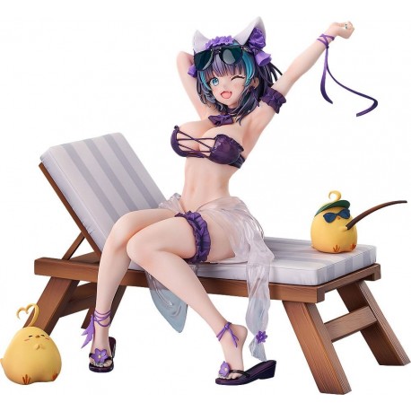 Estatua Cheshire Azur Lane en bikini sobre hamaca, 18 cm
