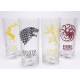 Set 4 glasses glass Game Thrones All Houses