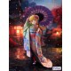 Estatua de Shinobu Oshino con kimono y paraguas