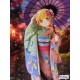 Estatua de Shinobu Oshino con kimono y paraguas