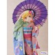 Estatua de Shinobu Oshino con kimono y paraguas