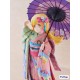 Estatua de Shinobu Oshino con kimono y paraguas