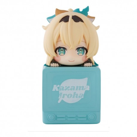 Estatua PVC Hikkake Kazama Iroha Hololive de 10 cm con base azul