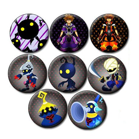 Set 8 chapas Kingdom Hearts Characters