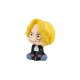 Figurine chibi de Sabo de One Piece avec cheveux blonds et boîte fenêtre