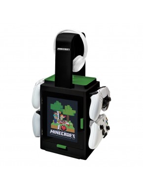 Torre de almacenaje Minecraft negra con LED regulable
