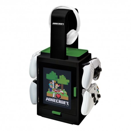 Torre de almacenaje Minecraft negra con LED regulable